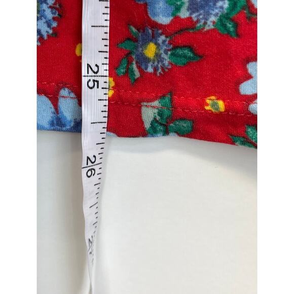 NO Boundaries Womens S Red Blue Floral Print Baby Style Crochet Detail - Picture 6 of 8